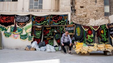 محرم آمد و همه جای کرمانشاه سیاه‌پوش شد