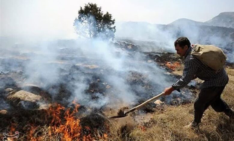 مهار آتش‌سوزی روستای «رشنش» سنندج/ عامل ۹۵ درصد از آتش‌سوزی‌ها انسانی است