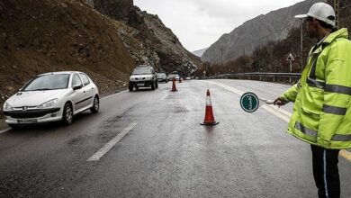 بارش‌ باران جاده‌های استان سمنان را لغزنده کرد