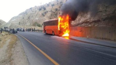 اتوبوس بازیکنان تیم ایران‌خودرو خراسان دچار حریق شد