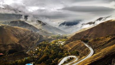 بارش باران در 4 محور تهران-شمال و ترافیک در جاده فیروزکوه