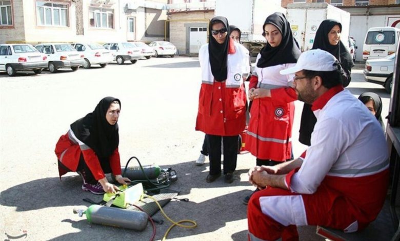 برگزاری آزمون ارتقای درجه نجاتگران جمعیت هلال احمر استان ایلام