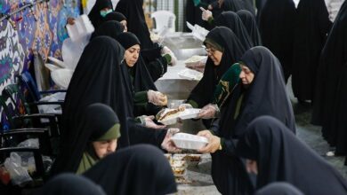 دومین مهمانی مادرانه ربیع/ اطعام ۳۷۰۰ زائر شب ۱۷ ربیع به همت بانوان کفشدار حرم