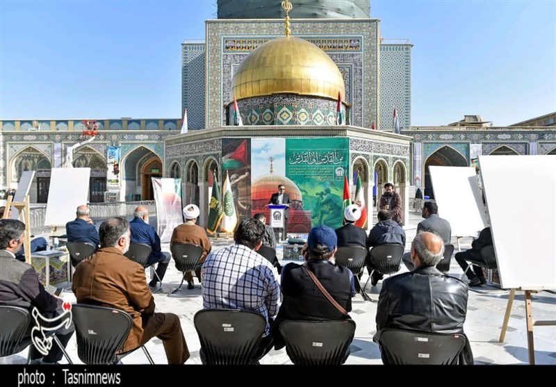 آغاز رویداد هنری «من‌القدس الی‌القدس» در حرم مطهر رضوی + تصویر