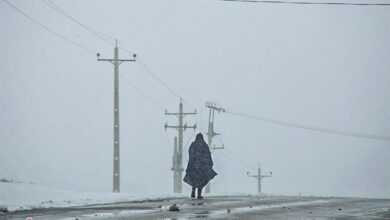 بارش برف و کولاک مقطعی در محورهای مواصلاتی استان زنجان