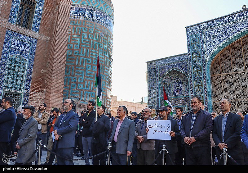 تجمع اردبیلی‌ها در محکومیت اسرائیل/ آذربایجان سوخت هواپیماهای اسراِئیل را تأمین نکند + تصاویر