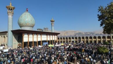 تجمع شیرازی‌ها در محکومیت جنایات “آمر‌یکا و اسرائیل”/ “ای لشکر صاحب زمان آماده باش”‌ + فیلم