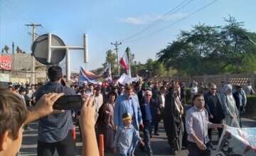 راه پیمایی باشکوه ۱۳ آبان در شوش برگزار شد