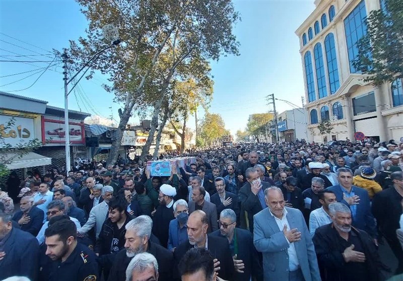 تشییع شهید مدافع حرم در گنبدکاووس/ پیکر شهید "تولی" در امامزاده ‌زید آرام گرفت + فیلم و تصاویر