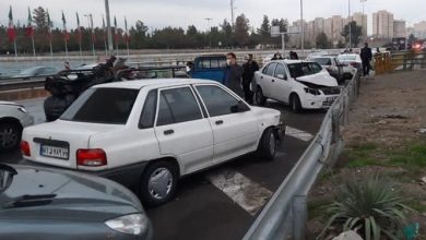 تصادف 10 خودرو در جاده تربت‌حیدریه-مشهد به علت طوفان شن