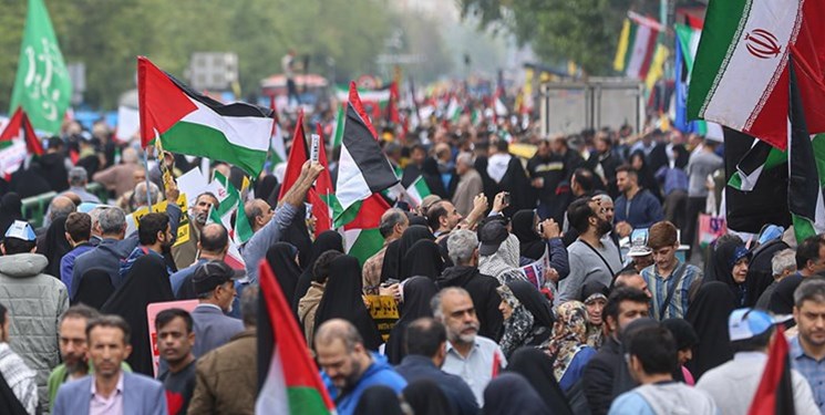 راهپیمایی مردمی در حمایت از مردم مظلوم فلسطین برگزار شد