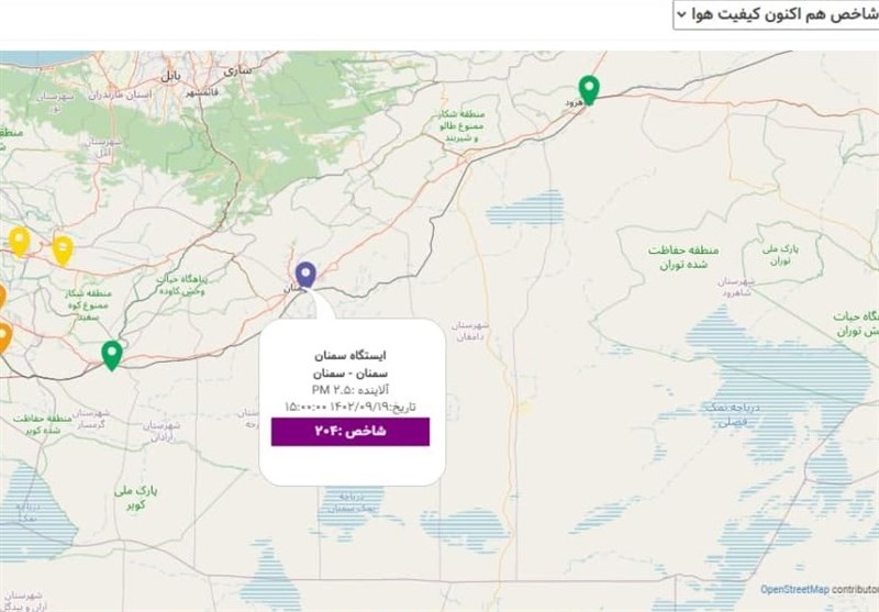 هوای سمنان "بحرانی" شد؛ شاخص آلایندگی از مرز ۲۰۰ ‌گذشت + تصویر