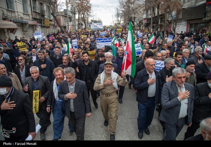 راهپیمایی مردم کرمانشاه در محکومیت حادثه تروریستی کرمان+ فیلم و تصاویر