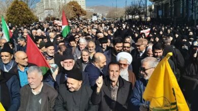 راهپیمایی نمازگزاران زنجانی در حمایت از مردم غزه + فیلم