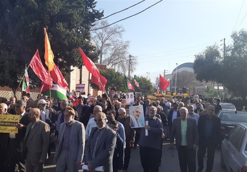 راهپیمایی نمازگزاران گلستانی در محکومیت جنایت تروریستی کرمان+تصاویر