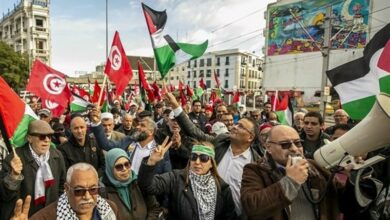 فریاد آزادی فلسطین در سالگرد پیروزی انقلاب تونس