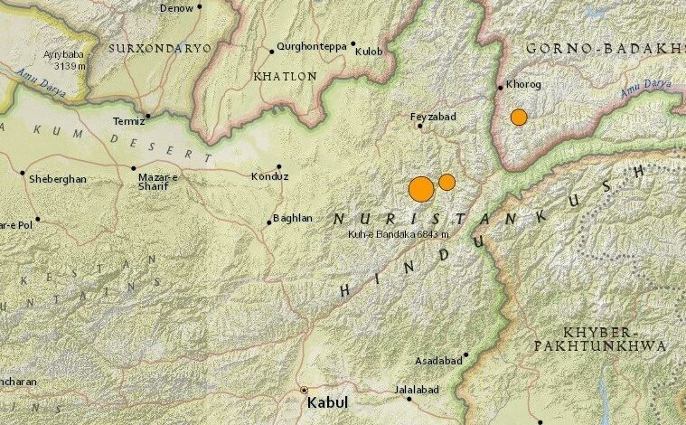 وقوع زلزله ۶.۴ ریشتری در شمال شرق افغانستان