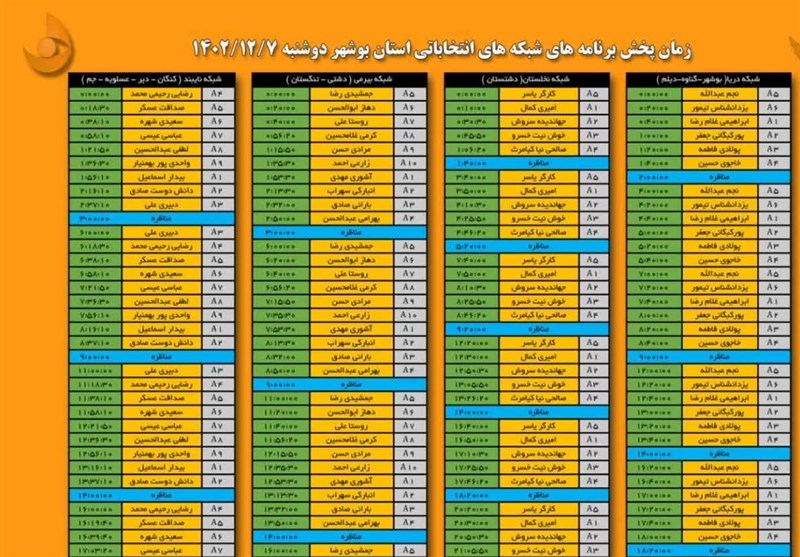 اعلام زمان پخش مناظره نامزد‌های انتخابات مجلس در استان بوشهر + جدول