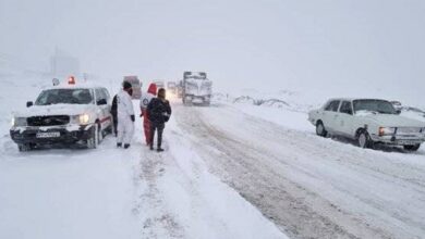 بارش سنگین برف در شمال خوزستان؛ محور اندیکا به شهرکرد مسدود شد