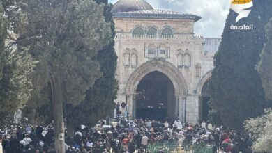 با و جود تدابیر شدید امنیتی 80 هزار نفر در نماز جمعه مسجدالاقصی شرکت کردند