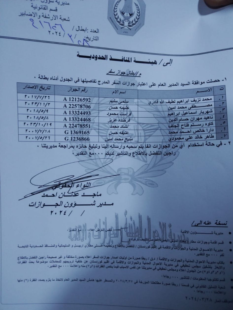 ابطال گذرنامه‌ تروریست‌های ضد ایرانی در عراق