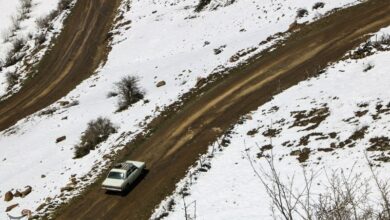 بارش سنگین برف بهاری در محور شاهرود-توسکستان-گرگان