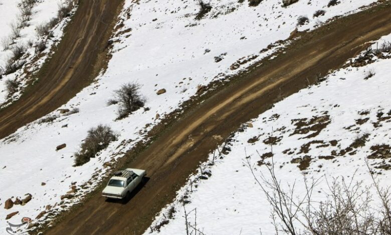 بارش سنگین برف بهاری در محور شاهرود-توسکستان-گرگان