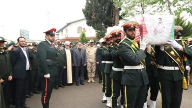 بدرقه تا بهشت/ سنگ‌تمام علوی‌تباران در تشییع شهید حسین‌نیا