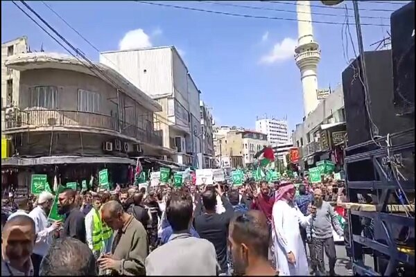 تظاهرات پرشور مردم اردن در حمایت از مقاومت فلسطین