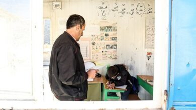 واژگونی کانکس مدرسه روستای «باغ‌یئری» مراغه