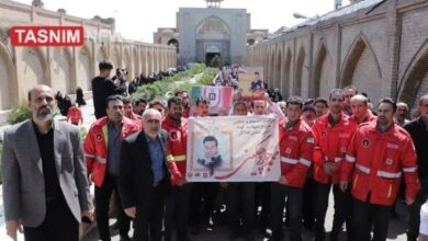 پیکر آتش‌نشان فداکار قزوینی تشییع شد