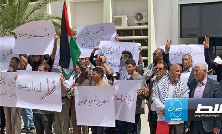 حمایت دانشجویان لیبیایی از ساکنان غزه