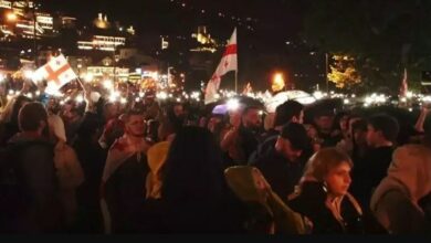 درگیری بین معترضان و پلیس در گرجستان