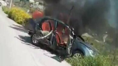هدف قرار گرفتن یک خودرو در مرز سوریه و لبنان+ فیلم