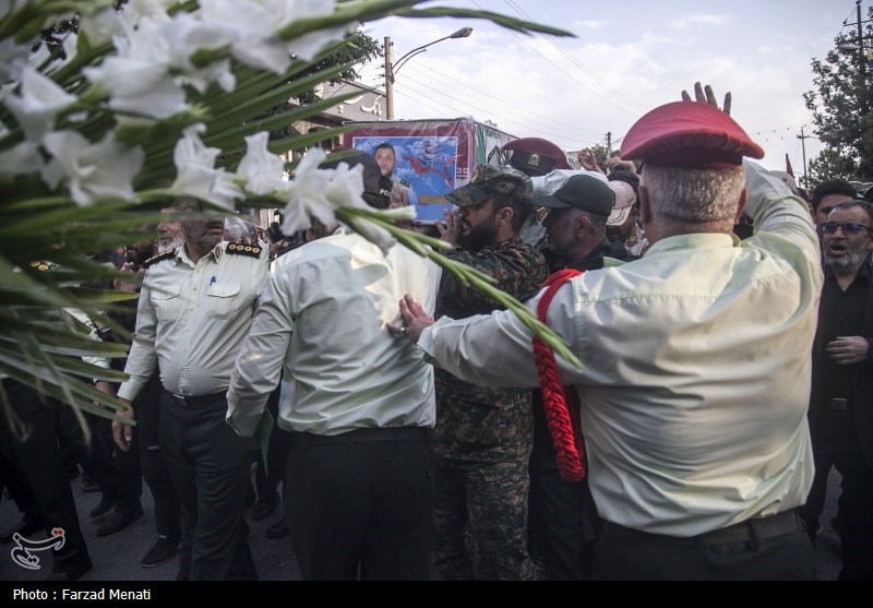 پیکر شهید امنیت «مسعود کرمی» در کرمانشاه تشییع شد