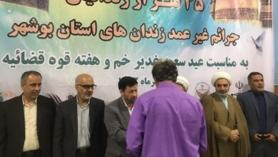 آزادی 19 زندانی توسط کانون خدمت رضوی بوشهر