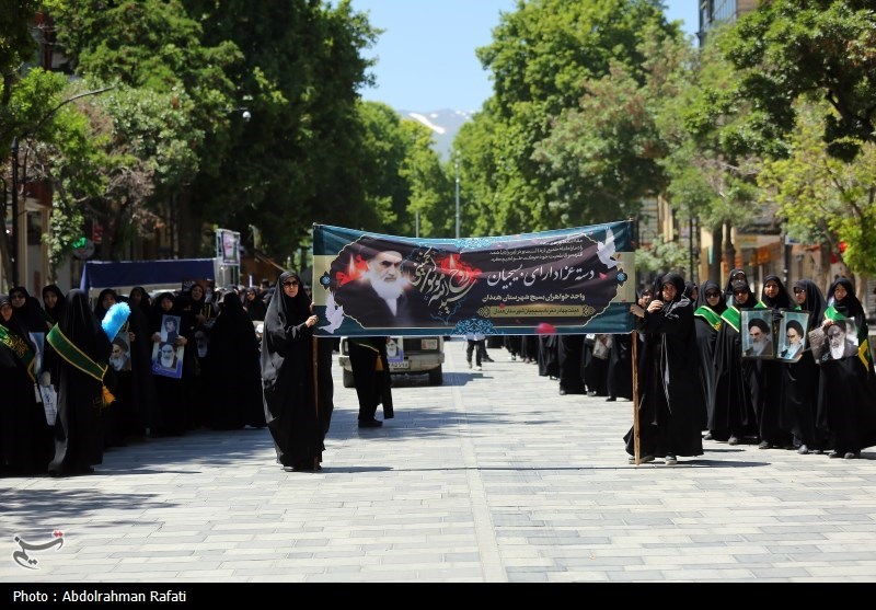 عزاداری بسیجیان همدان در سوگ امامی مهربان + تصاویر