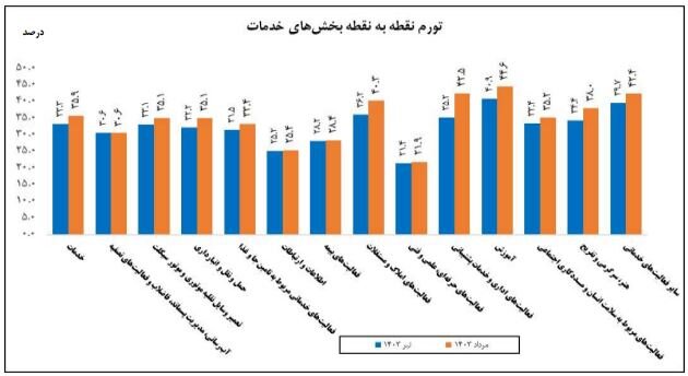 تورم تولیدکننده بخش خدمات اعلام شد