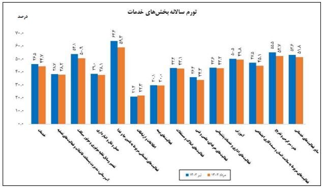 تورم تولیدکننده بخش خدمات اعلام شد