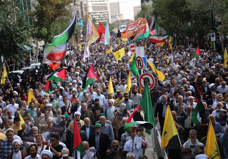 راهپیمایی نمازگزاران مشهدی در محکومیت جنایات اسرائیل