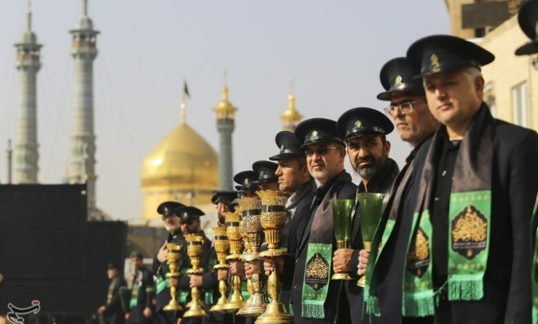 دسته عزاداری خادمان و زائران حرم حضرت معصومه(س) برپا شد