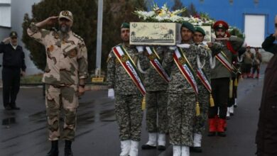 پیکر مطهر 4 شهید گمنام دفاع مقدس وارد تبریز شد + تصاویر
