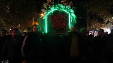 آیین تشییع نمادین حضرت زهرا (س) در ورامین