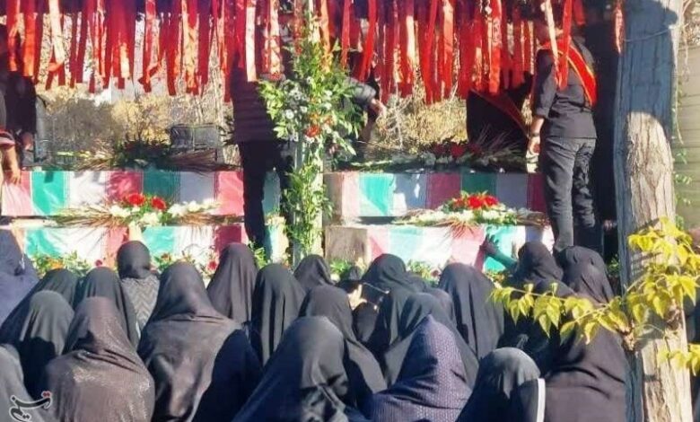 اشک و زجه مردان و زنان گیلانی در تشییع شهدا + فیلم و تصاویر