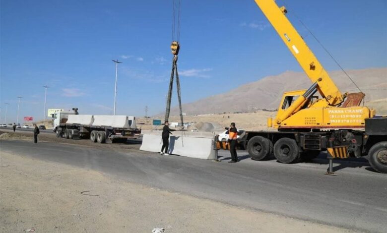 ایمن‌سازی آزادراه کرج ـ تهران با نصب نیوجرسی‌های مفصلی جدید
