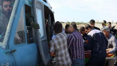 بالگرد نیروی دریایی ارتش نجات‌بخش مصدومان حادثه رانندگی