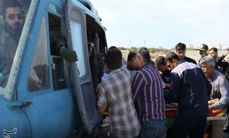 بالگرد نیروی دریایی ارتش نجات‌بخش مصدومان حادثه رانندگی