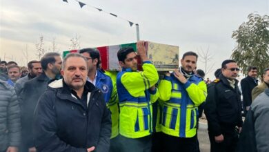 تشییع و تدفین شهید گمنام در دانشگاه علوم پزشکی البرز
