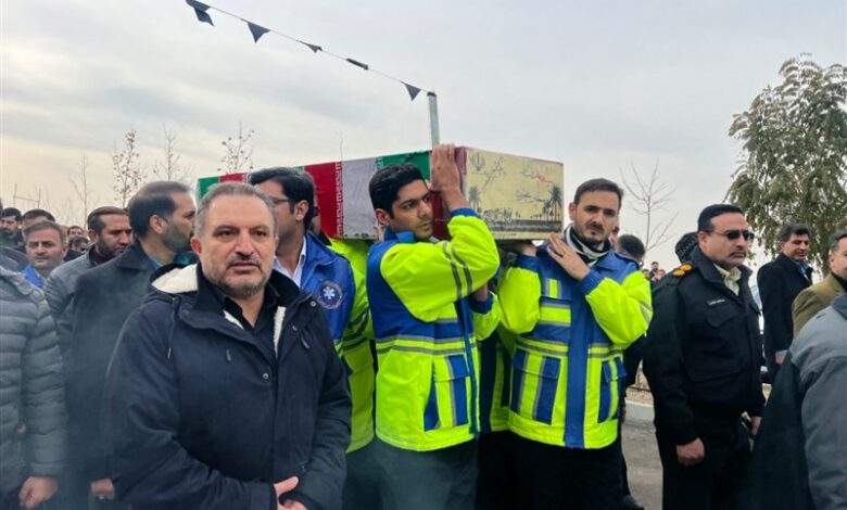 تشییع و تدفین شهید گمنام در دانشگاه علوم پزشکی البرز