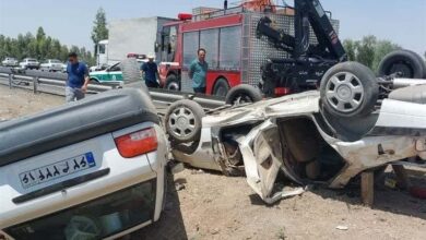 تصادف خودرو پژو 206 با تریلی در جاده زنجان – بیجار